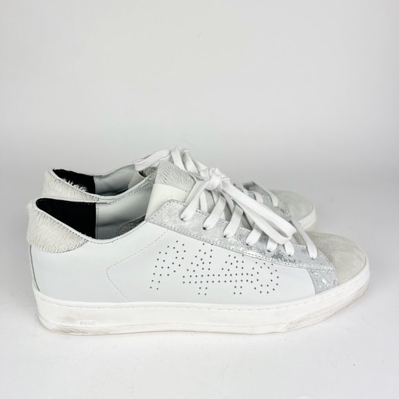 NIB P448 Jack Low Top Zebby White Leather Sneaker Women's EU41 / US 10.5-11 - Picture 11 of 15